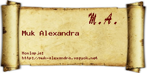 Muk Alexandra névjegykártya